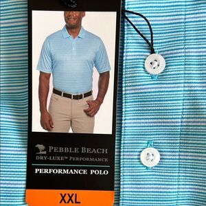 Pebble Beach Blue Performance Polo Shirt